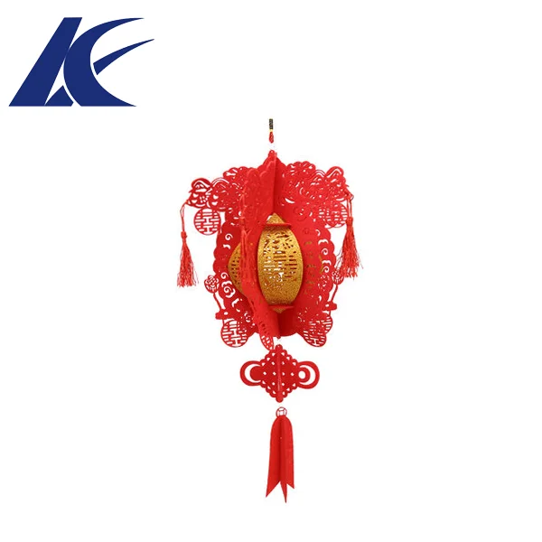 
Chinese Golden Wedding Felt lantern Chinese new year newly design red felt hanging lanterns for sale 