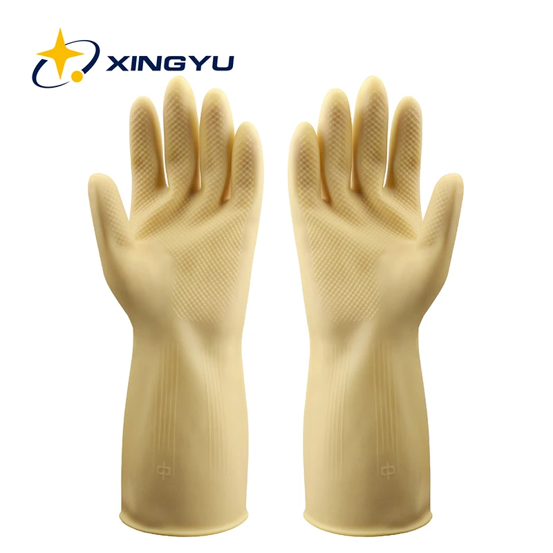 Latex Rubber Household Glove Kitchen Long Rubber Household Gloves Manufacturers Silicone Rubber Household Gloves