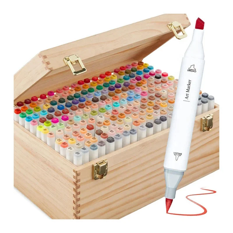 Quick Dry Custom Logo Graffiti Marker 100 Colors Artist Alcohol Markers Dual Tip Graphic Fabric Art Marker For Designers Artists
