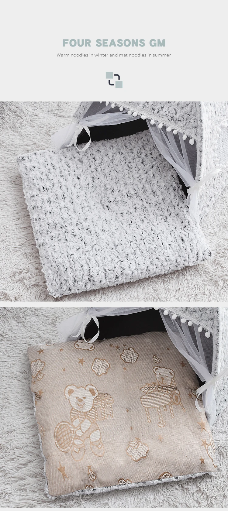 Indoor Foldable Sofa Luxury Elevated Cave Tent Pet Dogs Cat House Bed Customized Logo Solid Pet Cages, Carriers & Houses PASTE