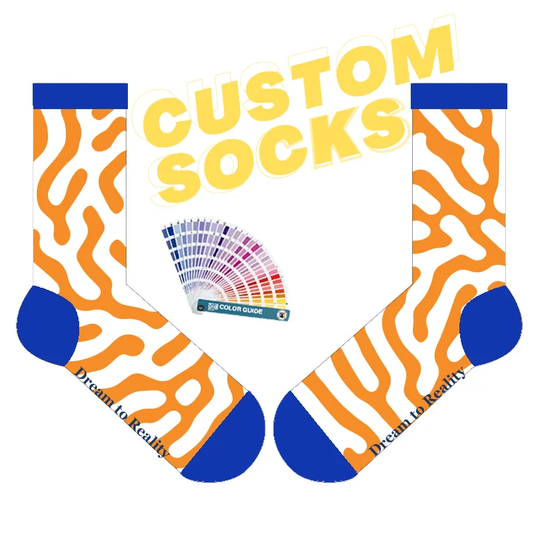 Mens socks sports custom logo womens cotton wholesale high quality crew designer print jacquard calcetines embroidery anti slip