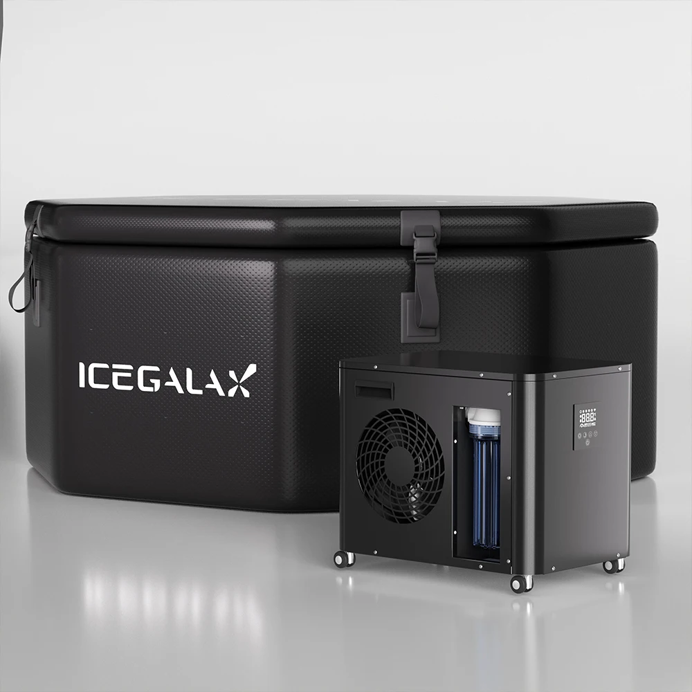 ICEGALAX Best 4-8 People Octagon All-in-One Bathtub 1HP Cold Plunge Water Chiller Pump Ozone PVC/Drop Stitch Outdoor Use