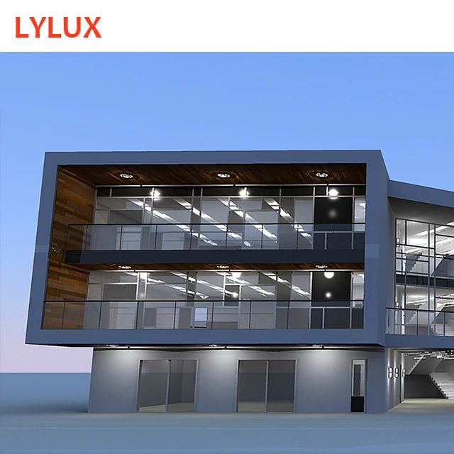 Modern prefab metal school buildings prefabricated office building, steel aluminum facade building