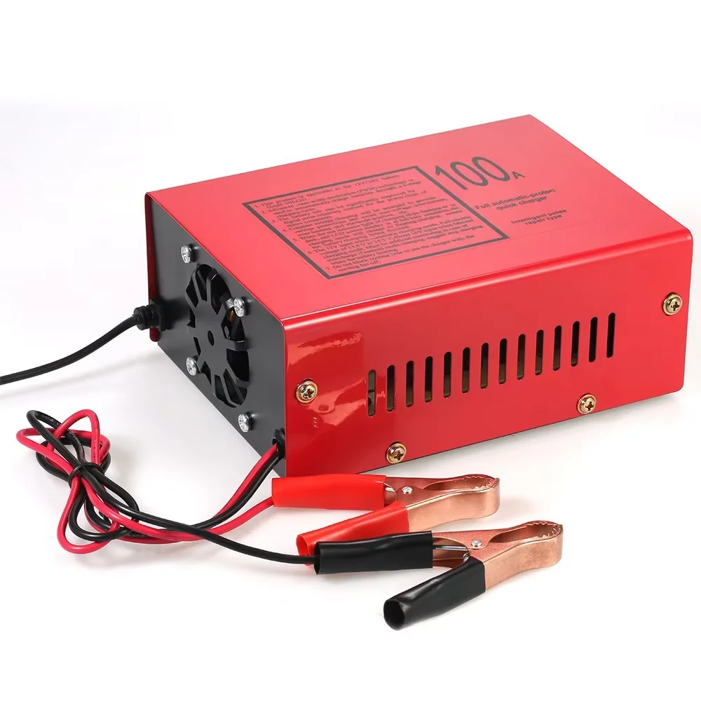 12V/24V Intelligent Pulse Repair Charger 10V Lithium Battery Full Automatic Car/Motorcycle Battery Charger US/UK/EU/AU Plug