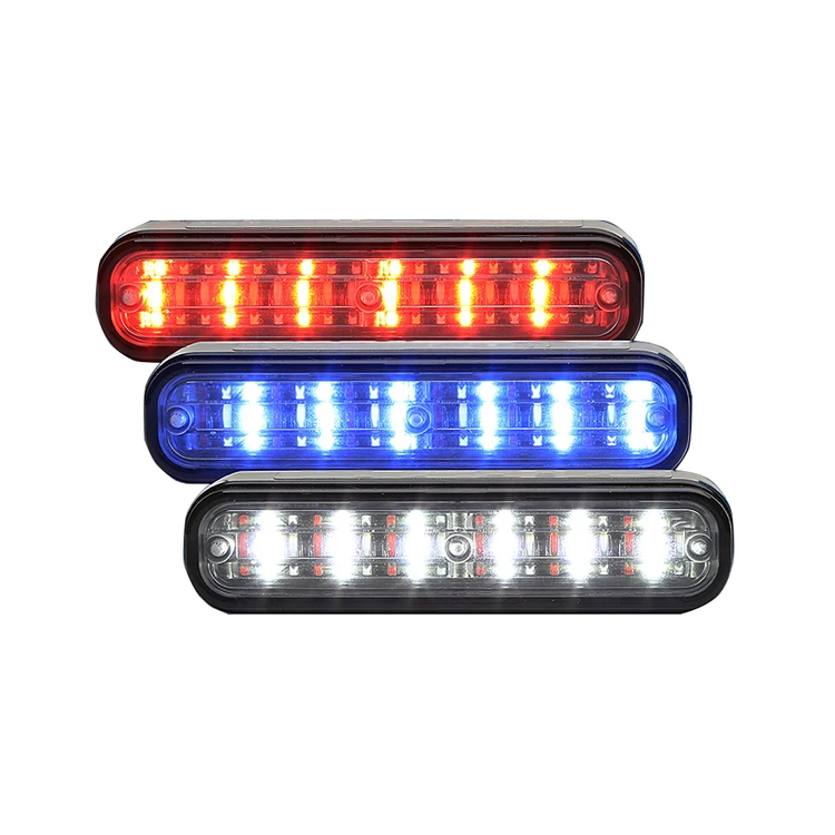 dual color 12 LED Emergency Strobe Lights Kit Surface Flush Mount Side Marker Grill Grille Hazard Warning Light Head 18 Flashin