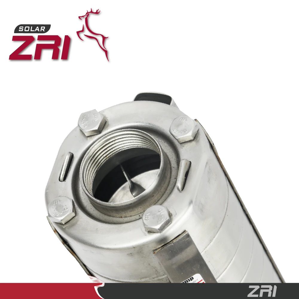 4 Inch 5.2 Cubic Meters Flow Deep-well Centrifugal Stainless Steel Solar Water Pump With Hybrid Controller