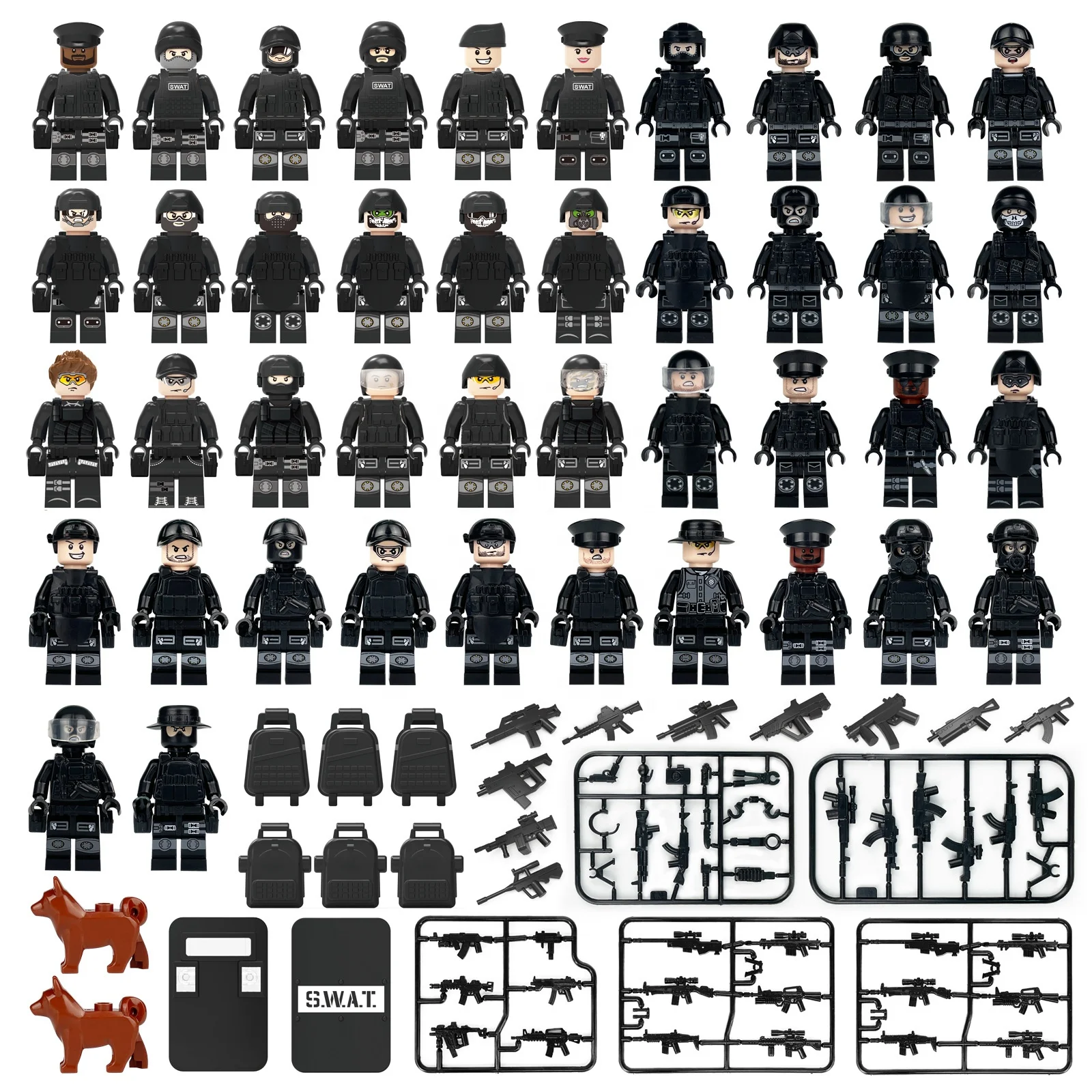 Military blocks Ghost Camouflage Special forces vest belt weapon Mini Building Block Toys for Kids