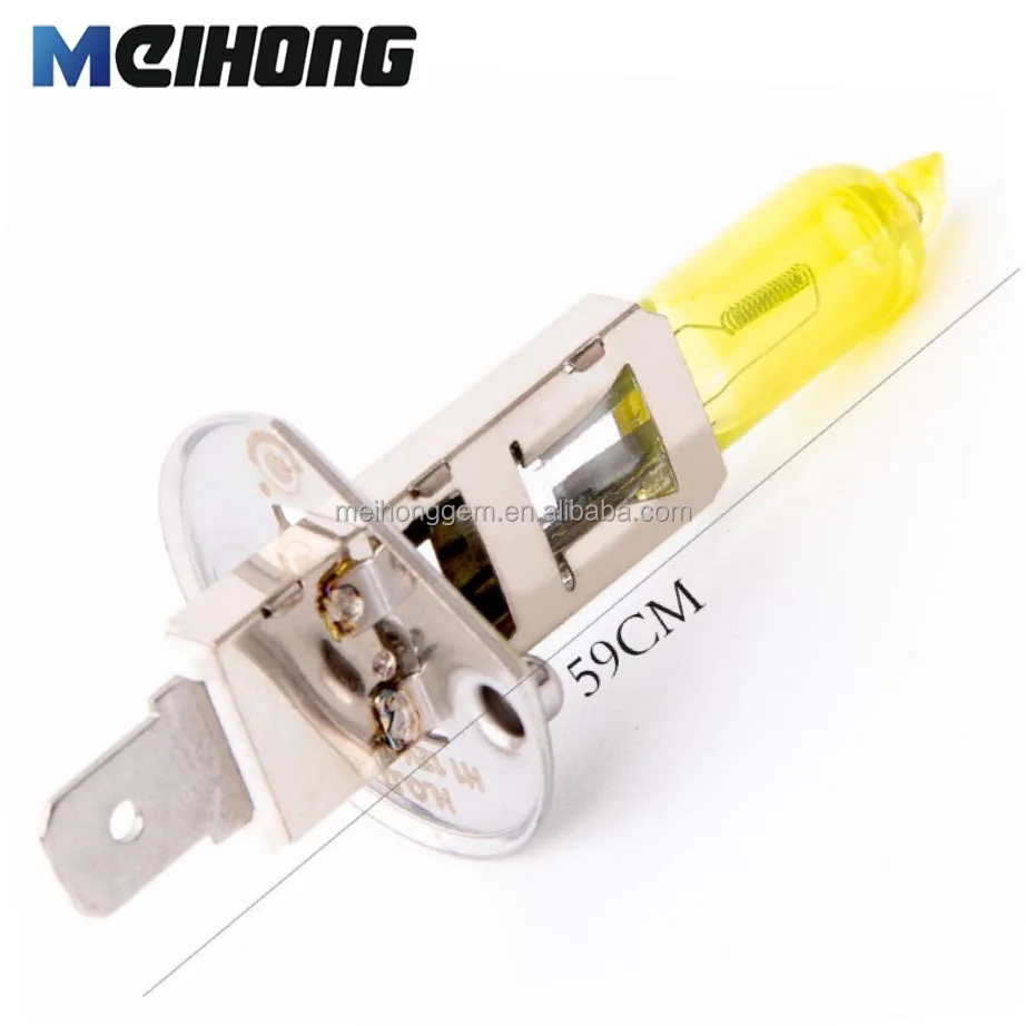 car  halogen headlight  bulbs H1 12V 100W  lamps YELLOW Color