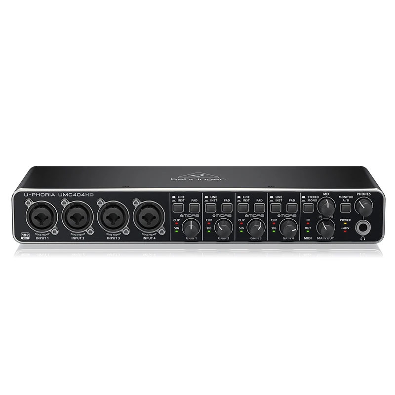 
Audiophile UMC404HD Mic Preamplifier Professional Studio Sing Music Live Recording Guitar band USB Audio Interface Sound card 