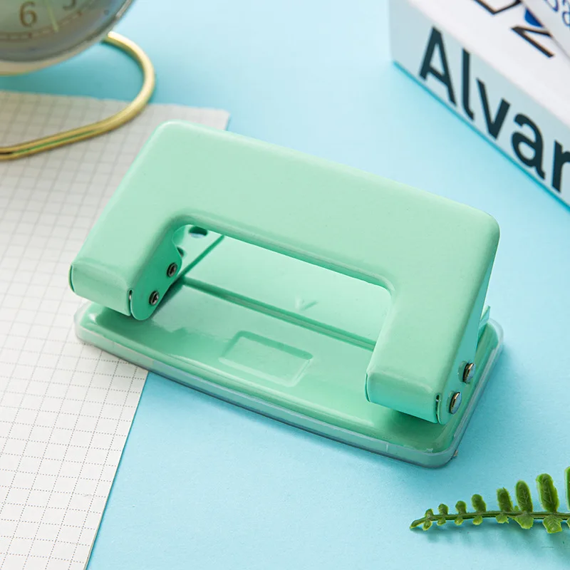 Macaron Color Small Double Hole Punch 6mm Round Manual Hole Punch Office 2 Hole Punch