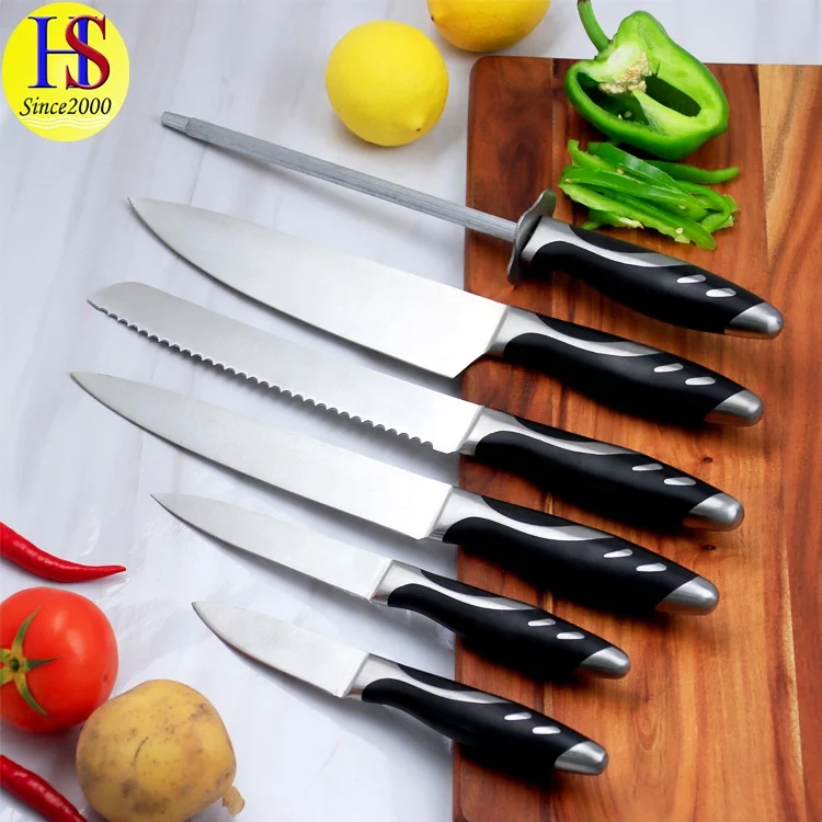 Wholesale Heavy Duty Chinese 6PCS Stainless Steel Kitchen Chef Knives Set