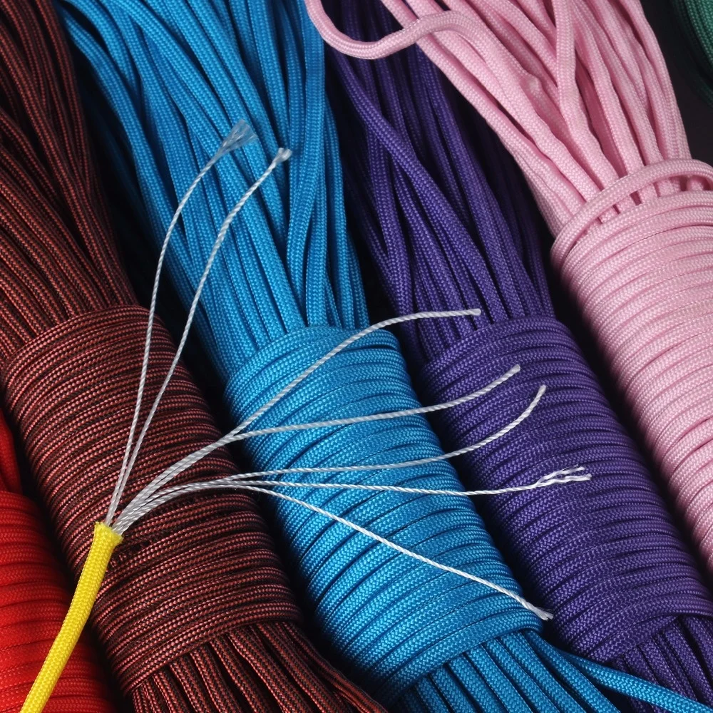 100ft Polyster Type III 4mm Paracord Rope 7 Strand Nylon Military Parachute Cord 550 Paracord rope