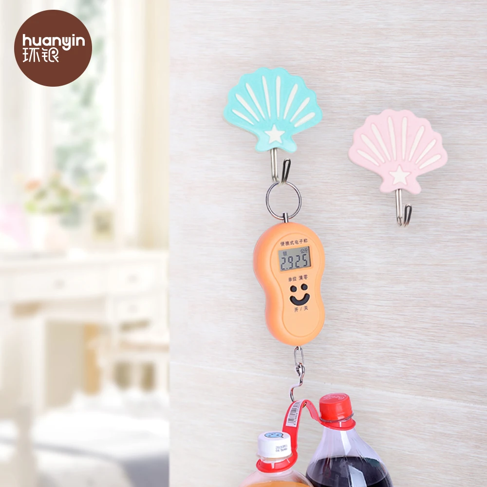 Mini plastic colorful acrylic shell  wall hanger hook