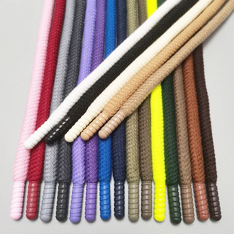 Low MOQ durable drawstring cord hoodies cotton braided string rope for hoodies rope