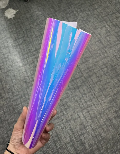 Горячая Распродажа 1,52*18 м/рулон Радужная хромированная белая/красная/синяя/Золотая автомобильная пленка для корпуса виниловая пленка