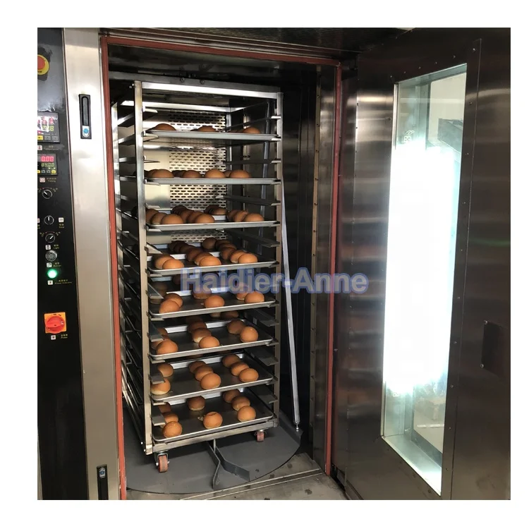 Best seller Heavy Duty 16/32/64 Trays Industrial Fuel/Electric Rotary Rack Oven/ Bread Production Line