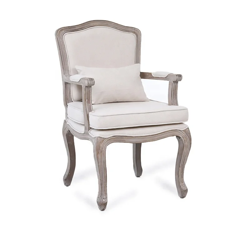 5KS29664 Luxury Home Living Room Furniture Solid Wood High Backed Arm Chair With Pillows and Cushions