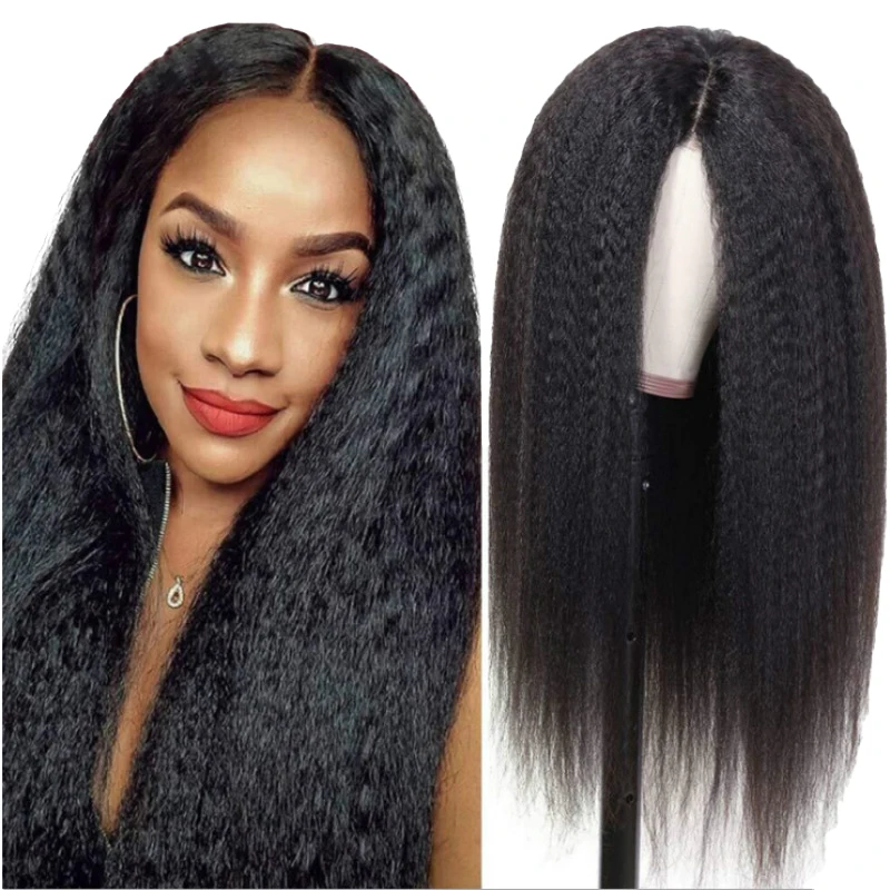 Manufacture High Quality Fluffy Synthetic Wig Middle Part 65cm Heat High Temperature Synthetic Hair Wigs