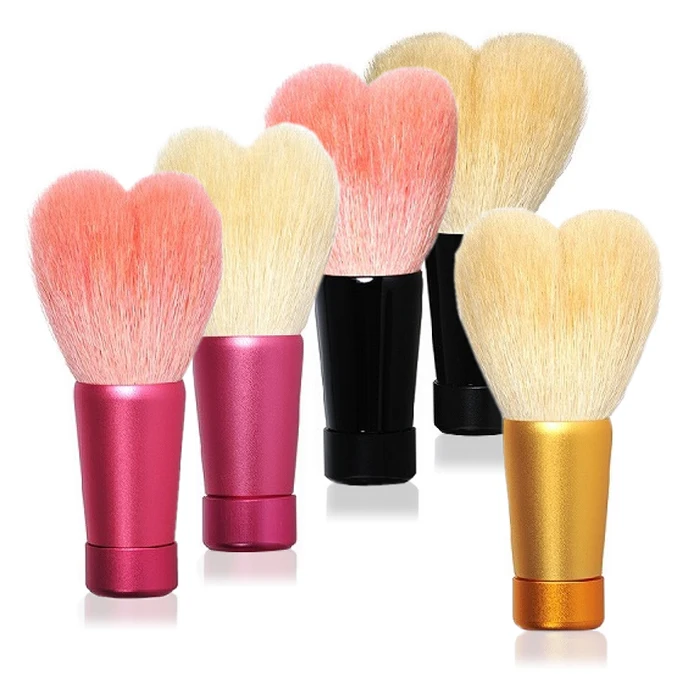 Japanese heart shaped 3D natural hair scrub face cleasing brush