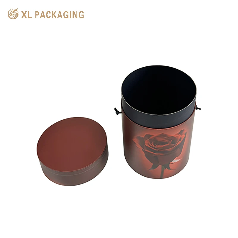 Bio-Degradable Paper Tube Gift Boxes Cylinder Cardboard Round Tube Packaging With Handle Rope