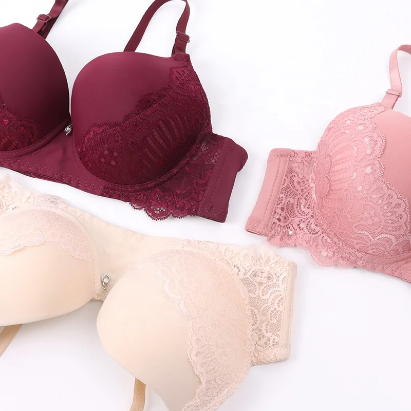Plus Size Womens Bra C Cup Lace Sexy Thin Cup Bra With Steel Ring Full Cup For Women
