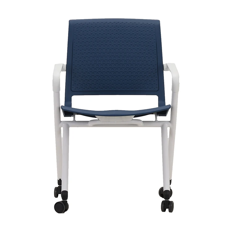 Hot selling design training plastic chair with castor for training center