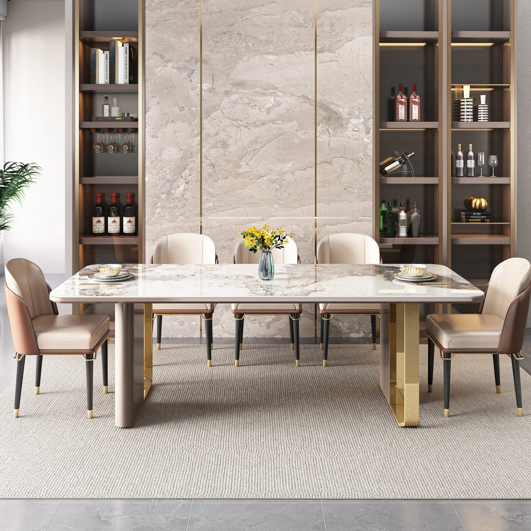 2023 Foshan latest furniture living room marble dining table stehtisch 80cm