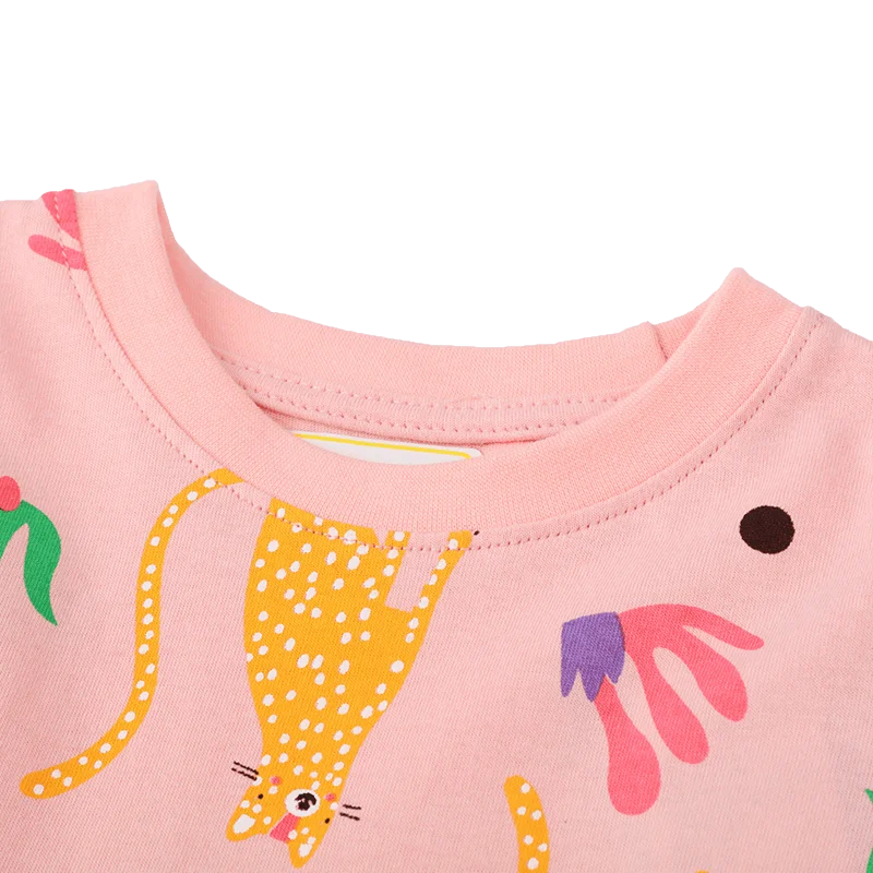 High Quality Printed Twirl Princess Soft Cotton Full Sleeves Pink Children Clothes For Girls Dress