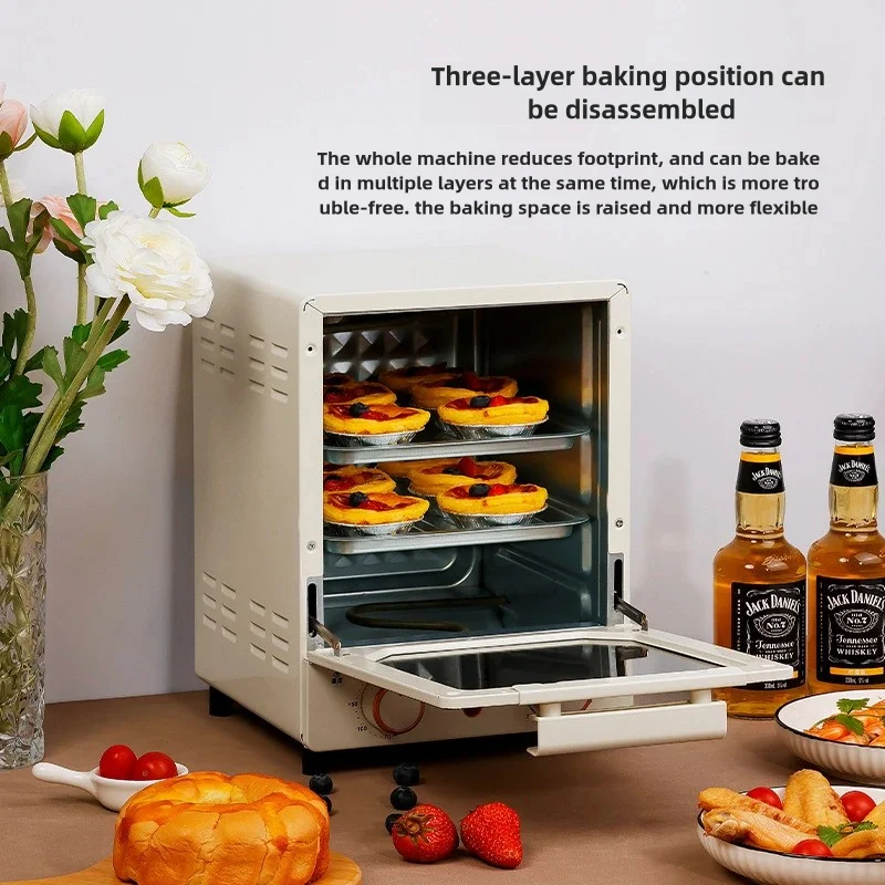 Intellint Home Mirror 15L Electric Oven Multi-Function All-In-One Bread Baking Machine for Household Use