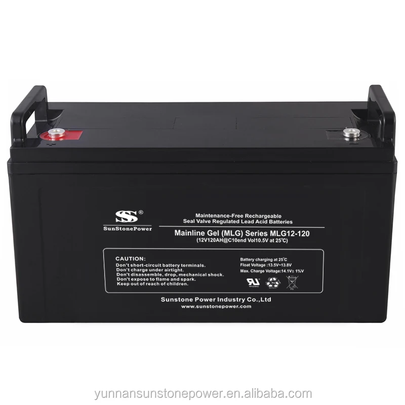 Sunstone Free Maintenance Solar Inverter GEL Batteries 12V 120Ah Black Copper OEM Terminal Lead Acid Manufacturer Rohs Battery