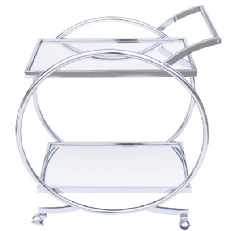 Metal 2-Tier Kitchen, Living Room, Hotel Tea Cart Serving Cart Trolley