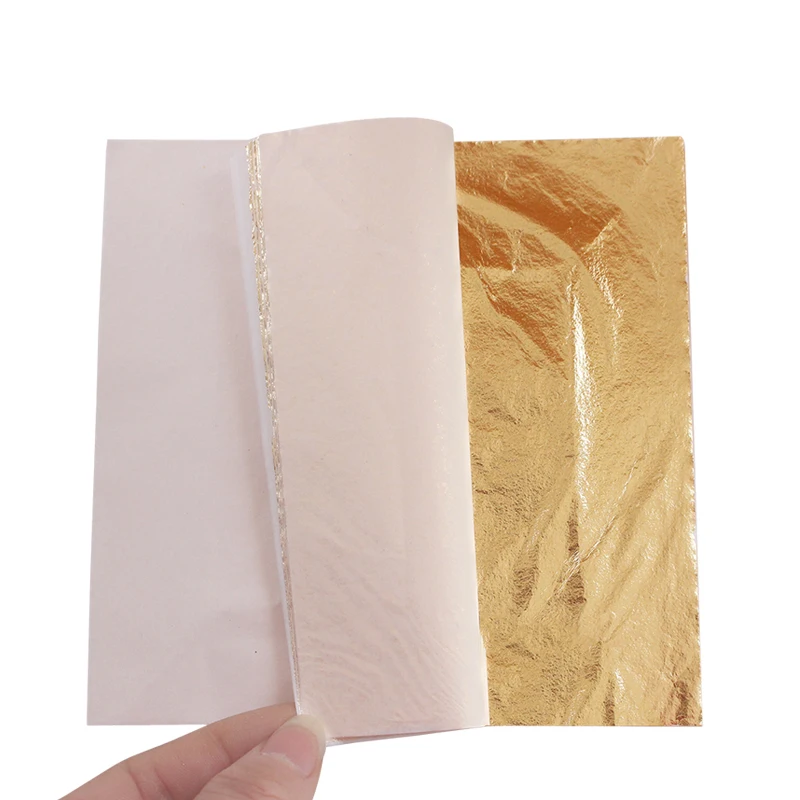 16x16cm #2.0 imitation gold leaf foil for home furniture art decoration DIY handwork gold paper copper leaf sheets