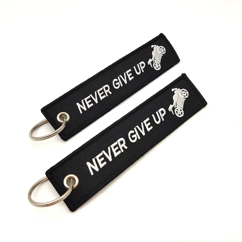 Wholesale Custom Logo Fabric Keychain Personalized Custom Fabric Embroidery Keychain Tag Embroidered Key ring