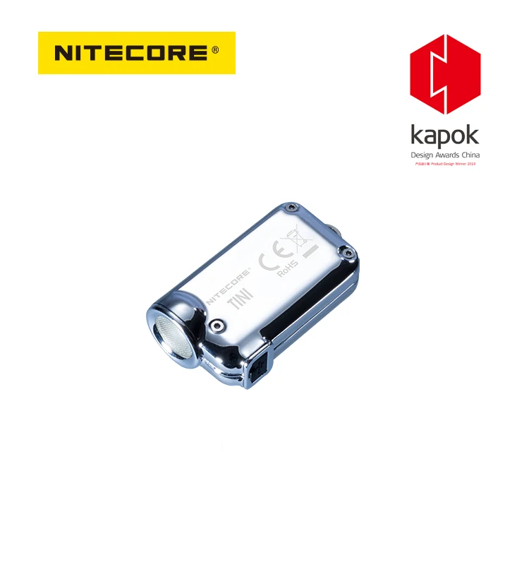 Брелок NITECORE TINI SS 2 года гарантии перезаряжаемый брелок с микро-USB 380 люмен нержавеющая сталь капком дизайн премия Китай