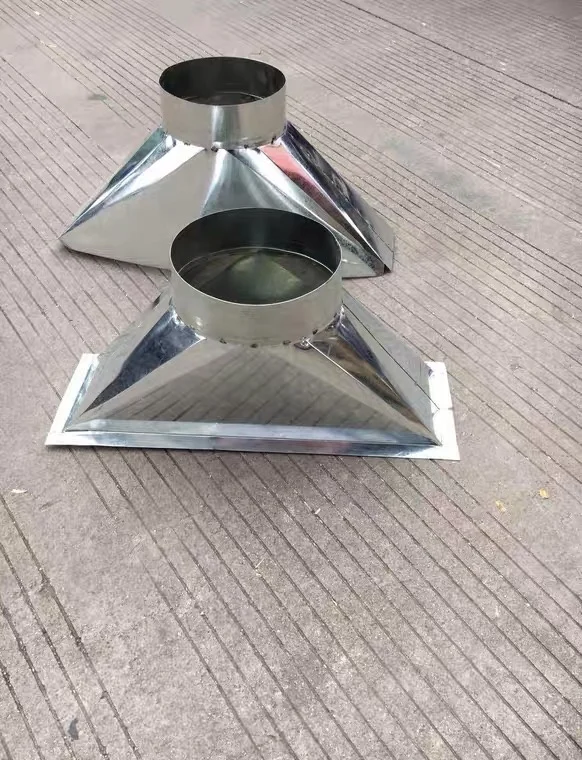 Ventilation system air duct fittings square to round adaptor