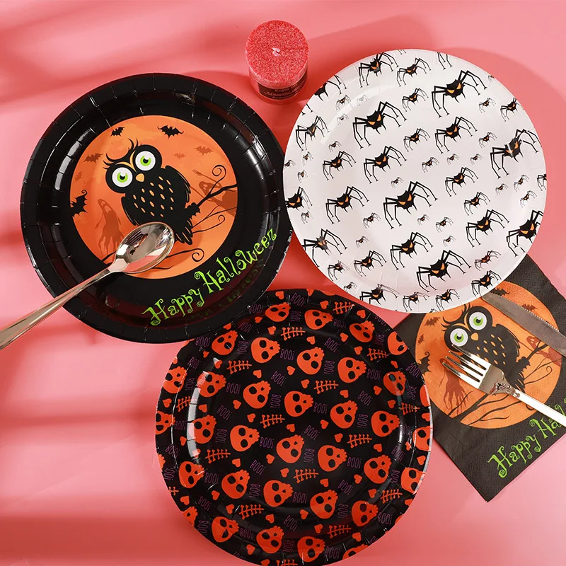 Biodegradable Round Plate Set Tableware Compostable Paper Plates Bio Party Disposable Dinnerware