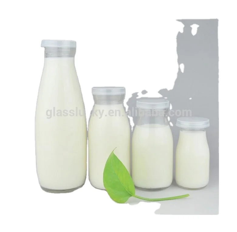 500ml glass bottle glass bottle coconut milk 1 liter glass milk bottle with ceramic lid&metal clip