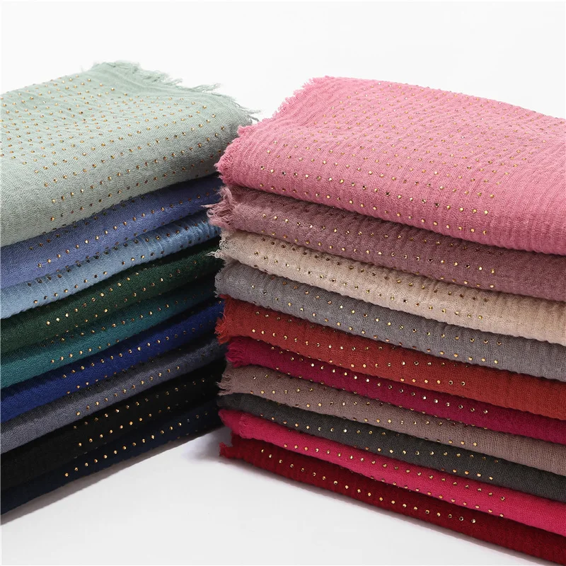 HZW-24111 Muslim Hijab Turkish Lace Scarves Hijab Cotton Scarf Muslim Lace Arab Cotton Scarf