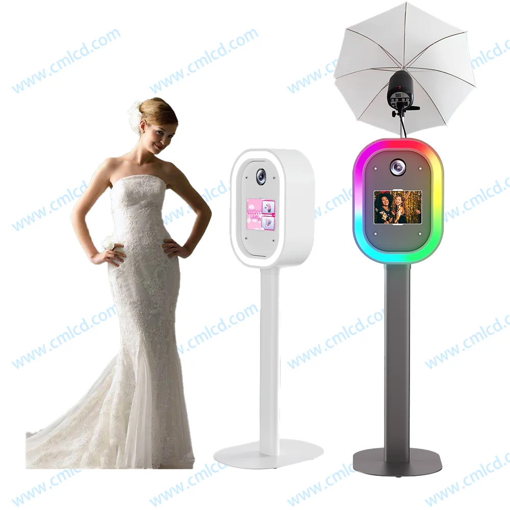 Professional Service Photobooth Shell Oval Faceplate Photo Booth with Led Lights for Wedding Party Photobooth with Led Lights