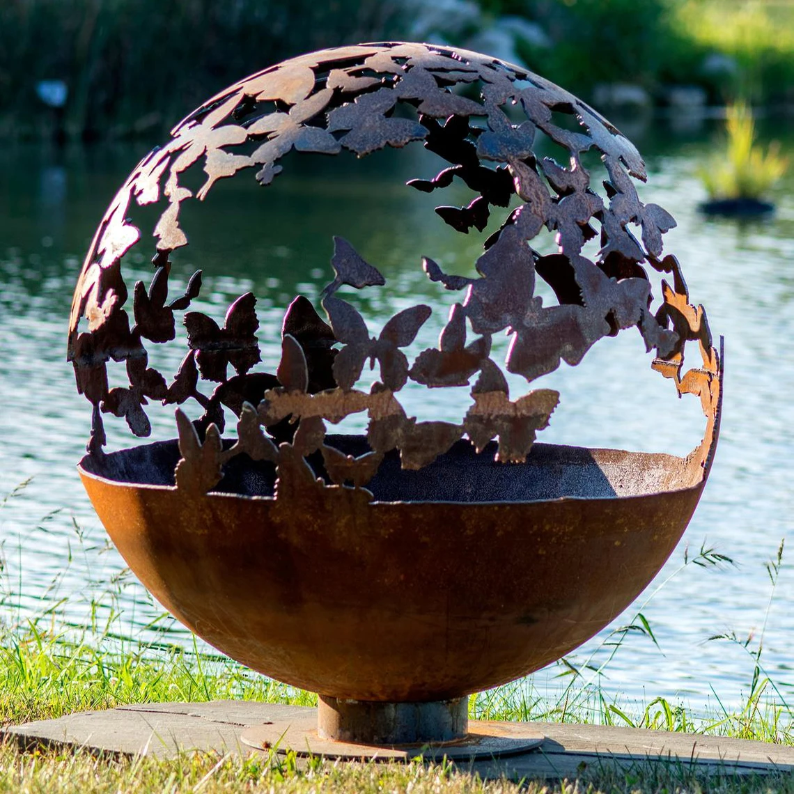 Industrial Fire Pit Art sphere Butterfly 60/80/90/100cm