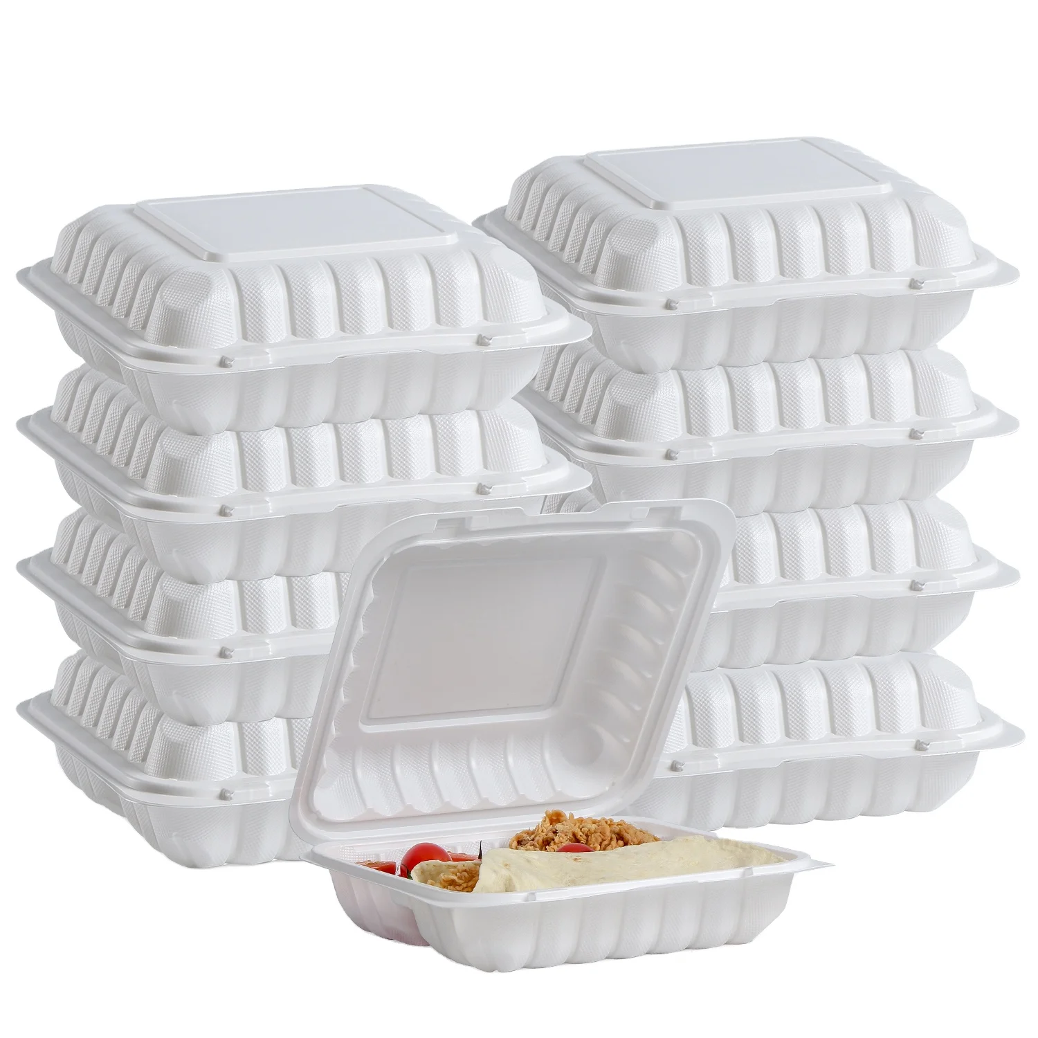 YangRui Square 9 Inch  MFPP Meal Prep Lunch Bento Box Food Take Out Container To Go Plastic Food Container For Restaurant