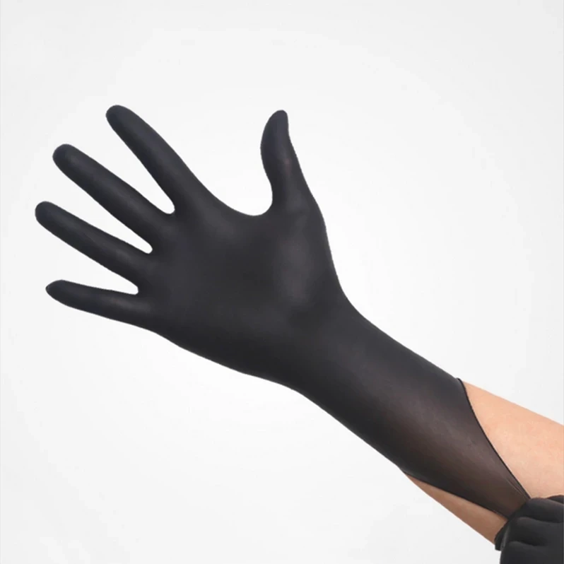 Factory hotsale Latex free  Breathable and good Elasticticy Black Nitrile Gloves