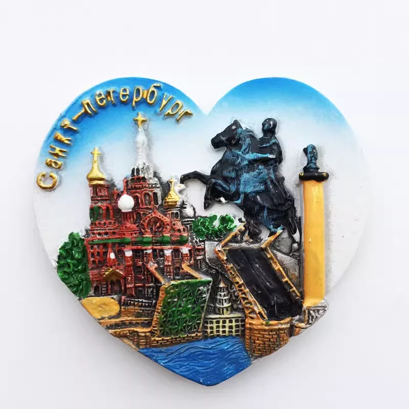 Factory Direct Customizable PVC Resin Refrigerator Sticker Modern Design with Magnetic Style for Russian Tourism Decorations