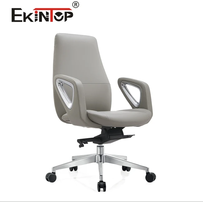 Ekintop Luxury Visitor Chair Leather Home Office Chair Executive Ergonomic White Office Visitor Chairs with Lumbar Support