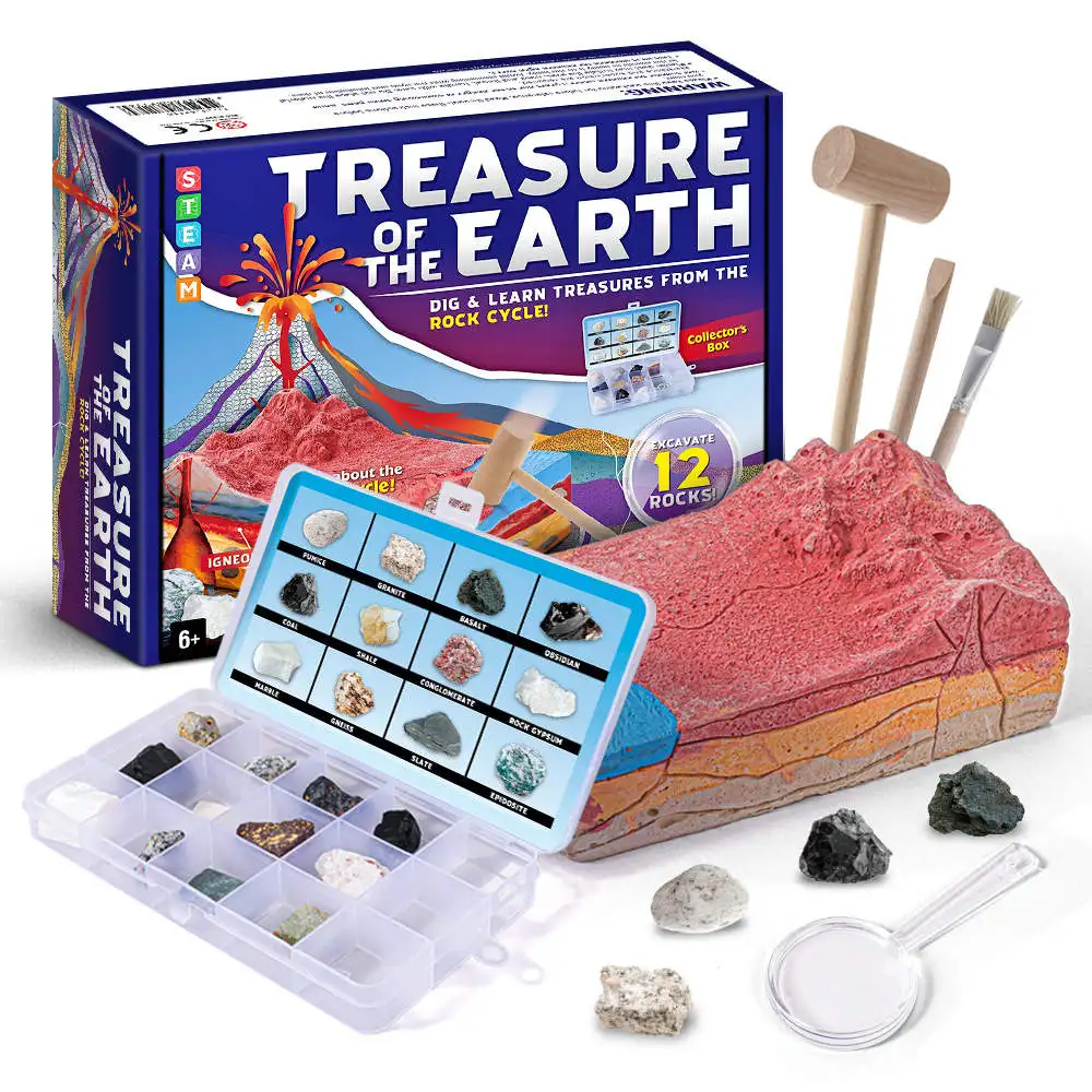 Kids Dig It Out Diy Educational Toys National Geographic Explore Volcano Eruption Excavation Gemstone Minerals Dig