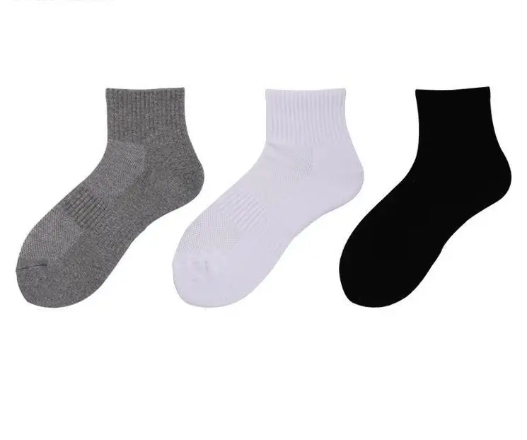 Thickened non-slip shock-absorbing cotton solid color sport sock