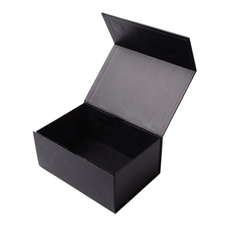 
Black Cardboard Gift Box Packaging Folding Paper Box 