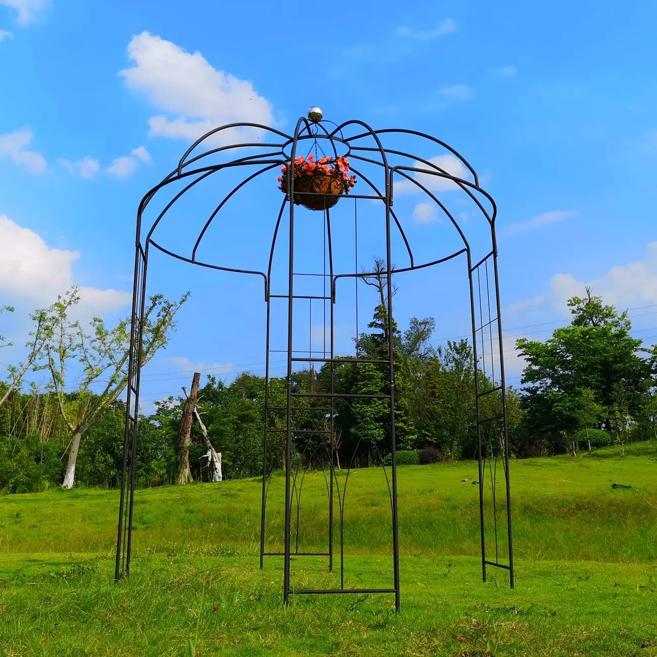 Scandinavian vintage garden arch, iron plant climbing trellis pavilion, iron garden terrace pavilion