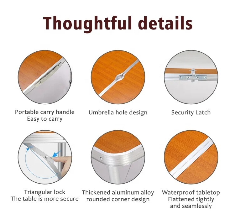 YILU Camping Folding Chair and Table Set Foldable Camp Chair Table Set Outdoor Portable Picnic Table with 4 Stools