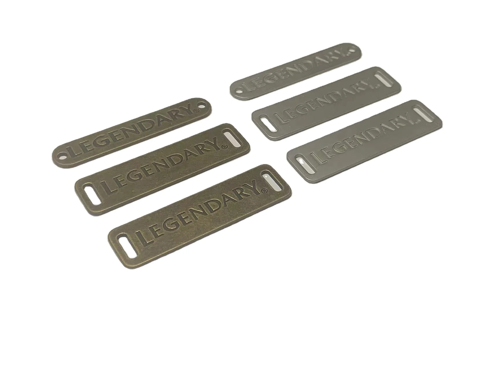Manufacture customized brand logo engraved plate tag custom metal labels for garment